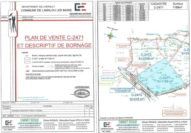 Terrain constructible - 1 189 m²