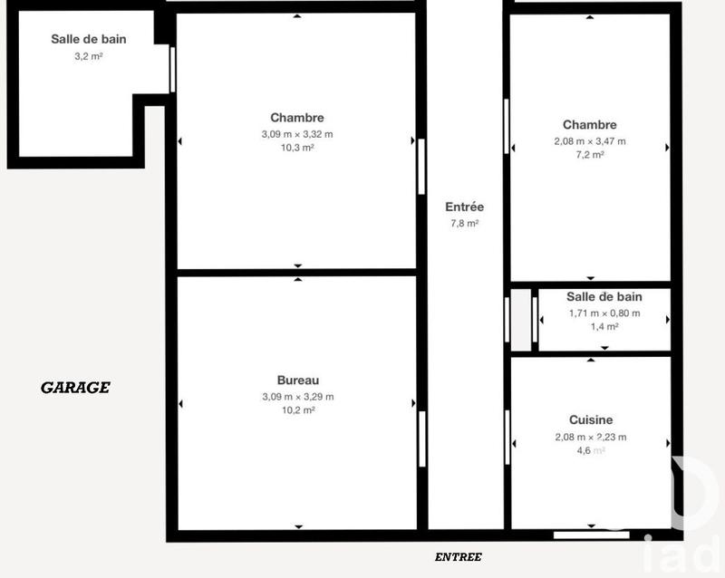 Maison - 45 m² - 3 pièces