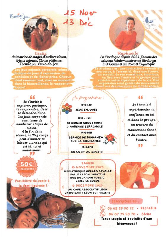 Jeux enjoués corporels et séance de biodanza
