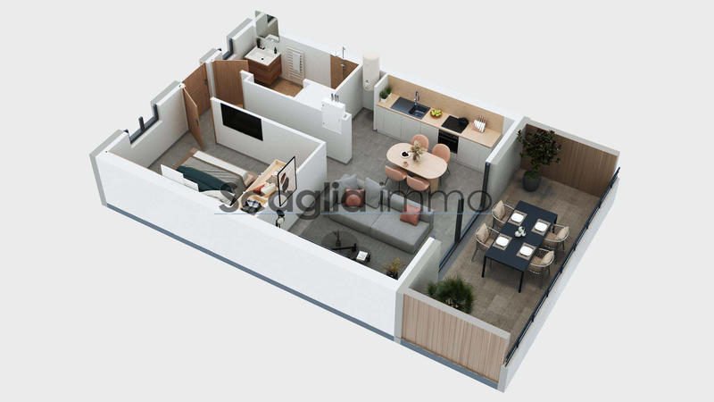 Appartement - 43 m² - 2 pièces