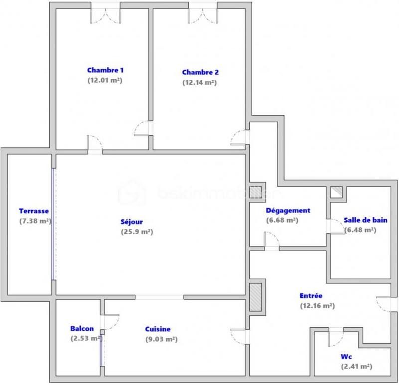 Appartement - 87 m² - 3 pièces