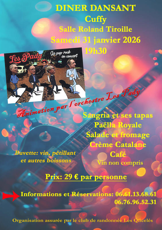 Dîner dansant le 31 janvier 2026