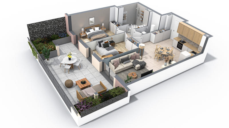 Appartement - 68 m² - 3 pièces