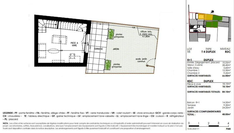Duplex - 84 m² - 4 pièces