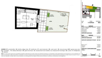 Duplex - 84 m² - 4 pièces