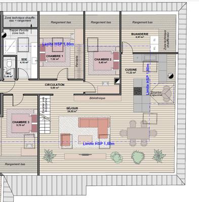 Appartement - 106 m² - 1 pièce