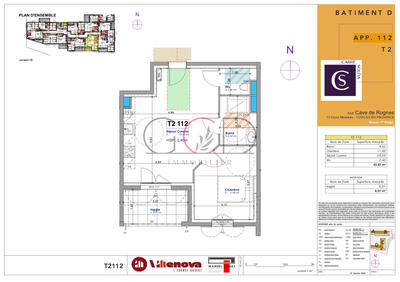 Appartement - 44 m² - 2 pièces