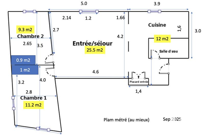 Appartement - 57 m² - 3 pièces
