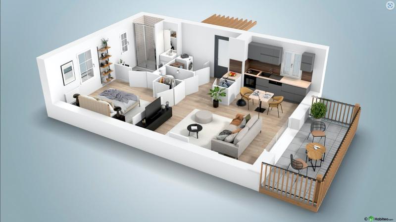 Appartement - 45 m² - 2 pièces