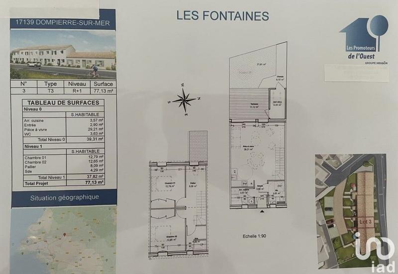 Maison - 77 m² - 3 pièces