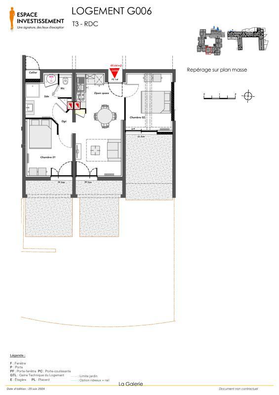 Appartement - 45 m² - 3 pièces