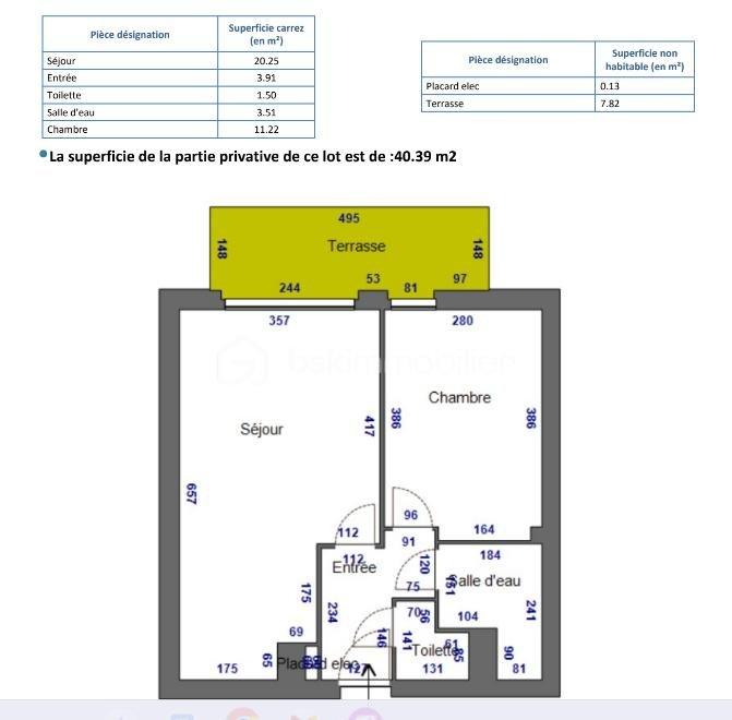 Appartement - 40 m² - 2 pièces