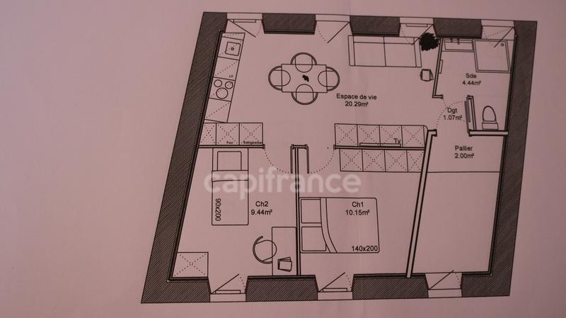 Appartement - 45 m² - 3 pièces