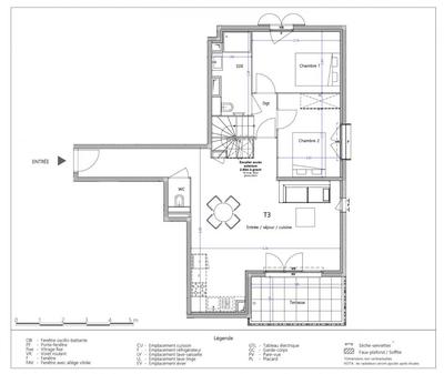 Appartement - 67 m² - 3 pièces