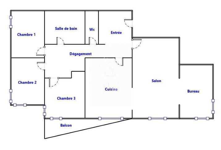 Appartement - 90 m² - 5 pièces