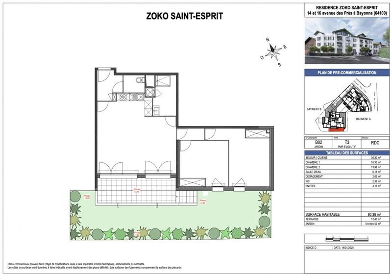 Appartement - 80 m² - 3 pièces