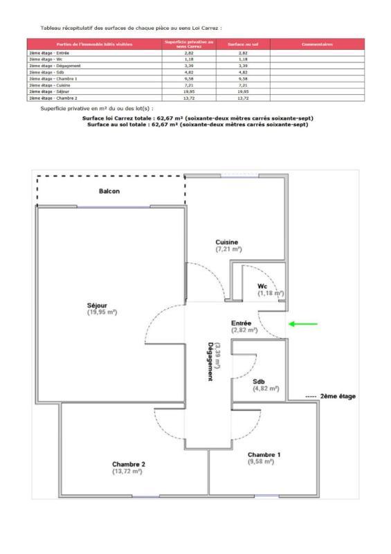 Appartement - 63 m² - 3 pièces