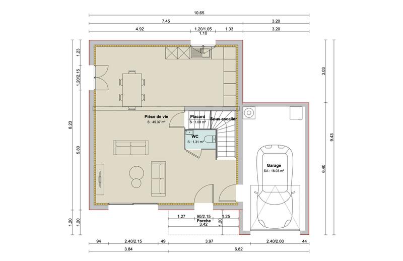 Maison - 82 m² - 4 pièces