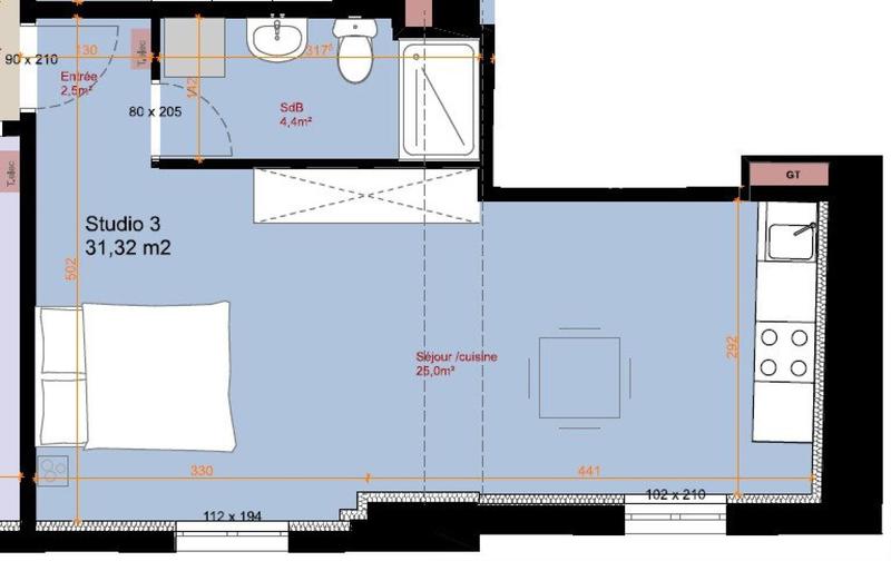 Appartement - 31 m² - 1 pièce