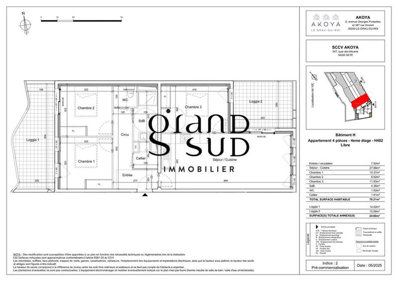 Appartement - 76 m² - 4 pièces