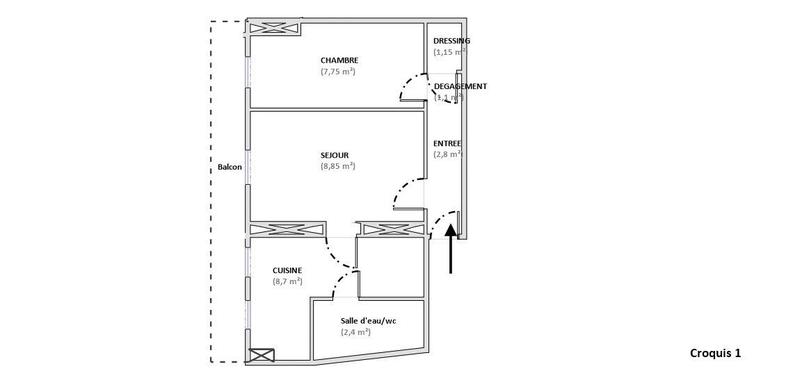 Appartement - 33 m² - 2 pièces