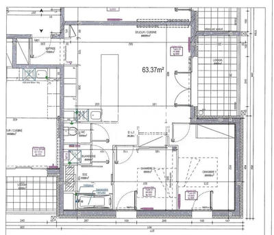 Appartement - 63 m² - 3 pièces