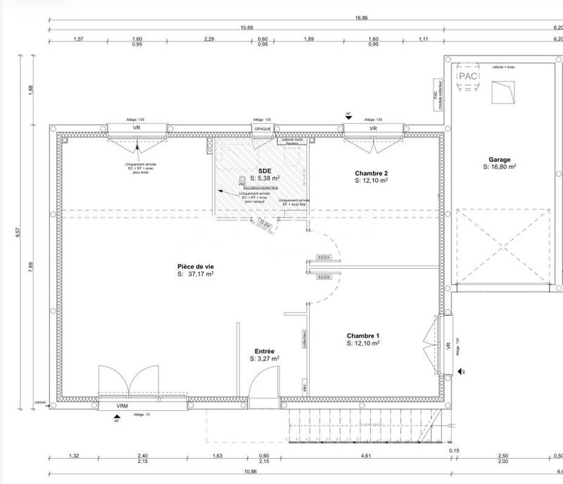 Appartement - 70 m² - 3 pièces