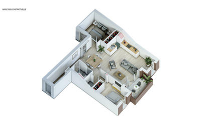 Appartement - 45 m² - 2 pièces