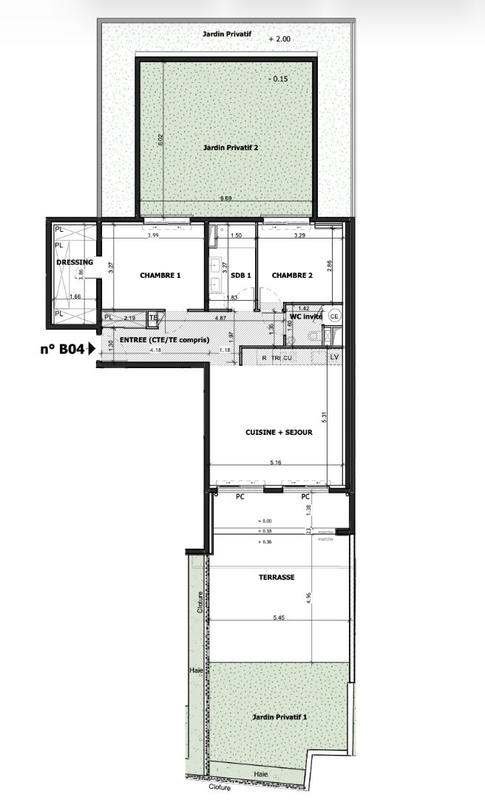Appartement - 77 m² - 3 pièces