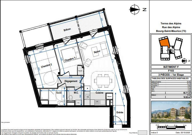 Appartement - 67 m² - 3 pièces