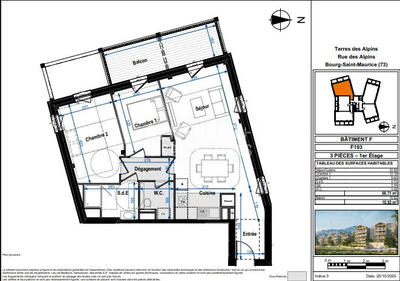 Appartement - 67 m² - 3 pièces