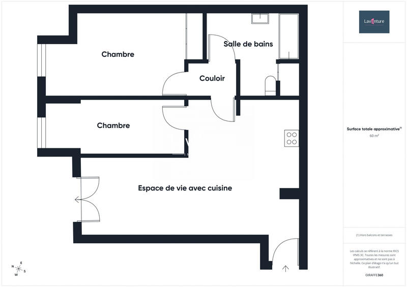 Appartement - 61 m² - 3 pièces