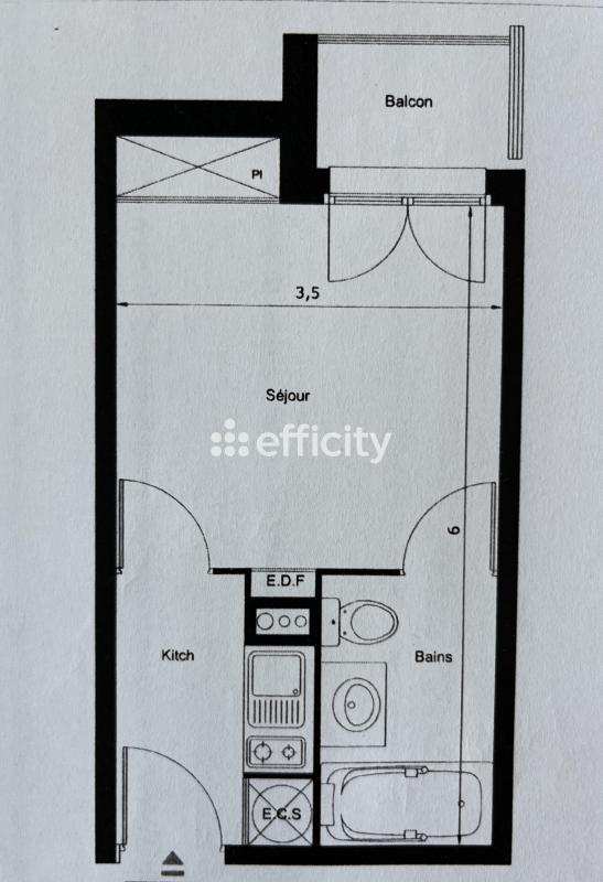 Appartement - 21 m² - 1 pièce