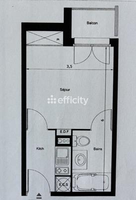Appartement - 21 m² - 1 pièce