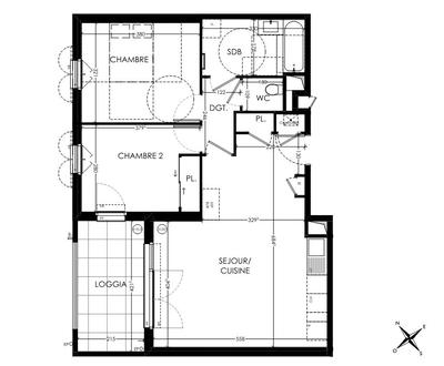 Appartement - 65 m² - 3 pièces