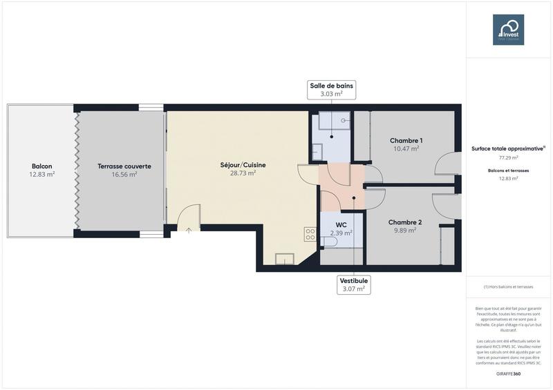 Appartement - 62 m² - 3 pièces