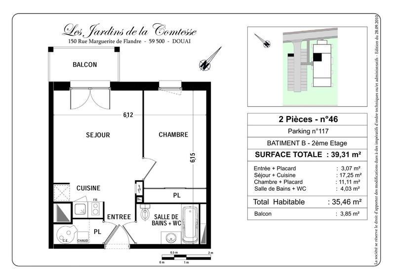 Appartement - 35 m² - 2 pièces