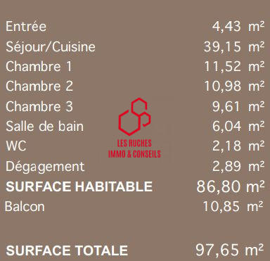 Appartement - 87 m² - 4 pièces