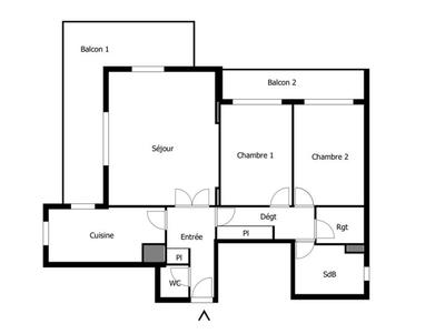 Appartement - 76 m² - 3 pièces