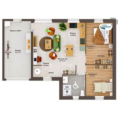 Maison - 57 m² - 4 pièces