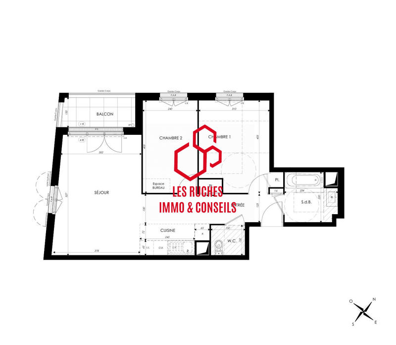 Appartement - 60 m² - 3 pièces