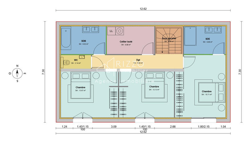 Maison - 128 m² - 5 pièces