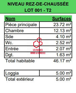 Appartement - 62 m² - 3 pièces