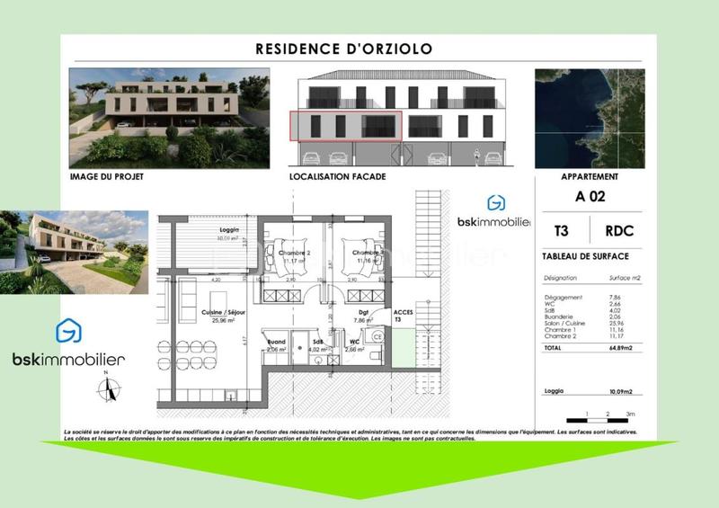 Appartement - 71 m² - 3 pièces