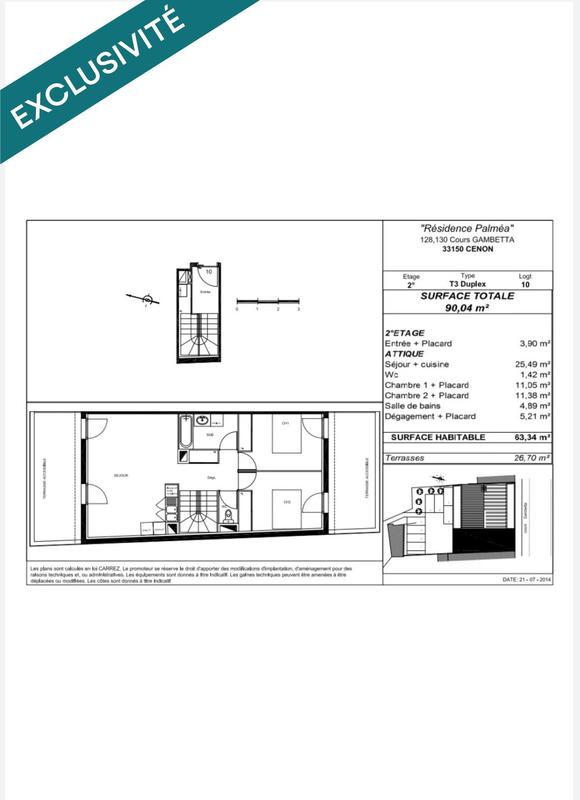 Appartement - 64 m² - 3 pièces