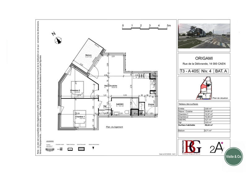 Appartement - 59 m² - 3 pièces