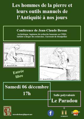 Conférence - Jean-Claude Bessac 'Les Hommes de la pierre et leurs outils manuels'