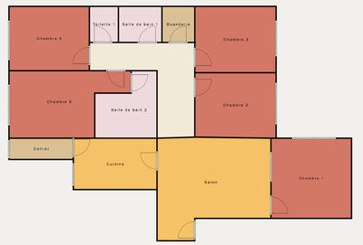 Chambre - 21 m² - 5 pièces