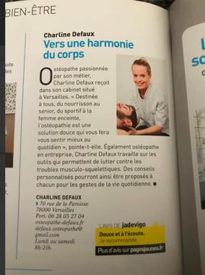 Charline Defaux Osteopathe Versailles
