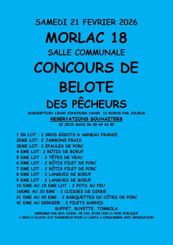 Concours de belote à Morlac